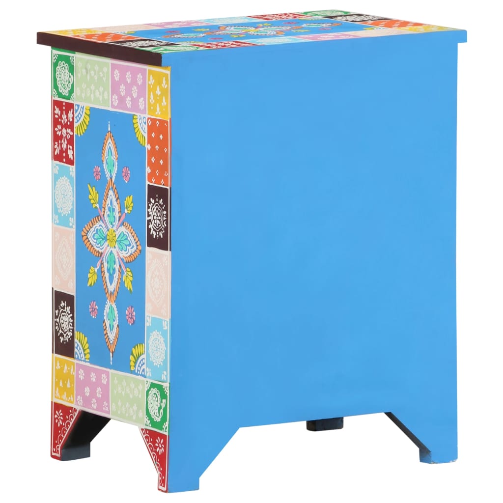 8720286105580_g_en_hd_4 vidaXL Hand Painted Bedside Cabinet 40x30x50 cm Solid Mango Wood - Image 6