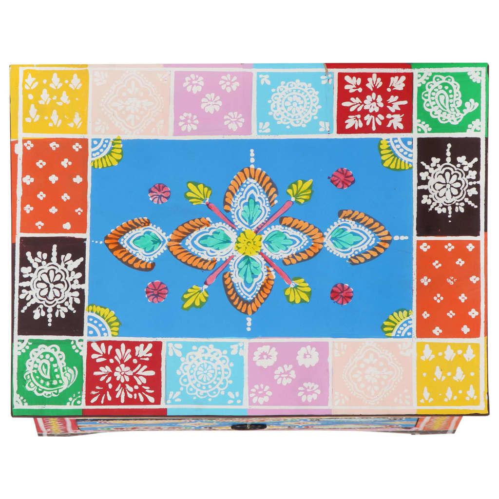 8720286105580_g_en_hd_5 vidaXL Hand Painted Bedside Cabinet 40x30x50 cm Solid Mango Wood - Image 7