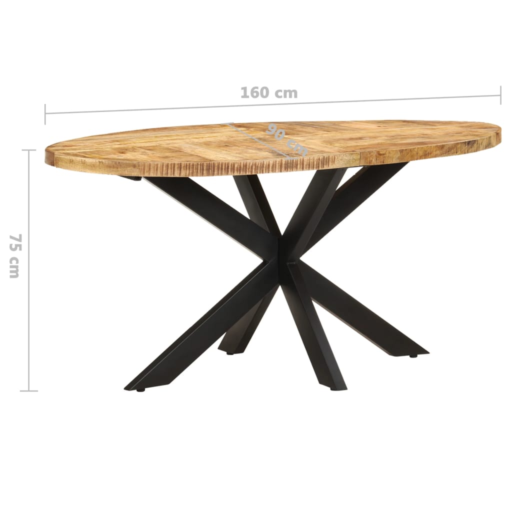 8720286105641_g_en_hd_4 vidaXL Dining Table 160x90x75 cm Rough Mango Wood - Image 5