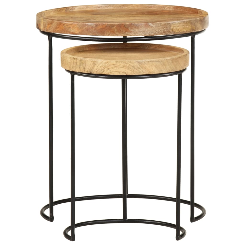 8720286105979_g_en_hd_4 vidaXL 2 Piece Coffee Table Set Solid Mango Wood and Steel - Image 5