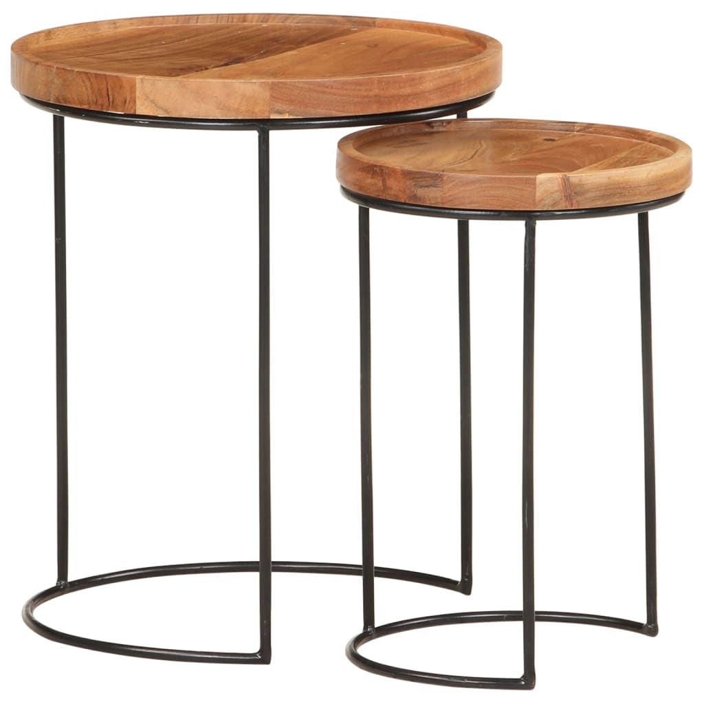 8720286105986_g_en_hd_12 vidaXL 2 Piece Coffee Table Set Solid Acacia Wood and Steel - Image 13