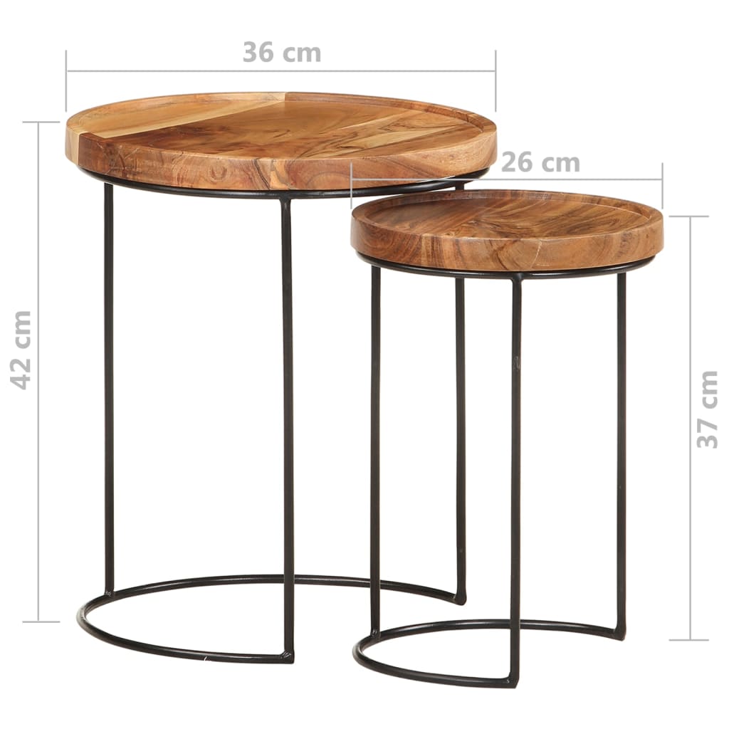 8720286105986_g_en_hd_8 vidaXL 2 Piece Coffee Table Set Solid Acacia Wood and Steel - Image 9