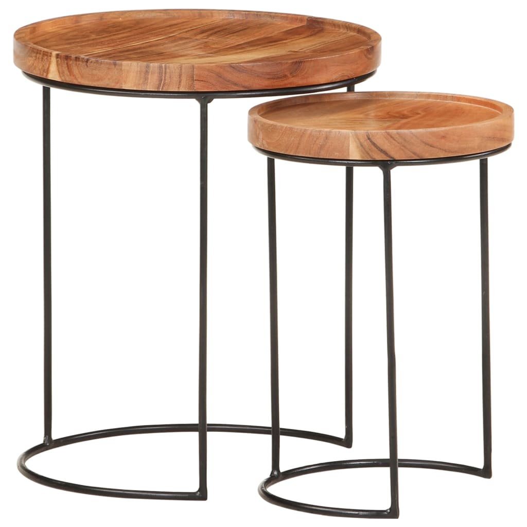 8720286105986_g_en_hd_9 vidaXL 2 Piece Coffee Table Set Solid Acacia Wood and Steel - Image 10