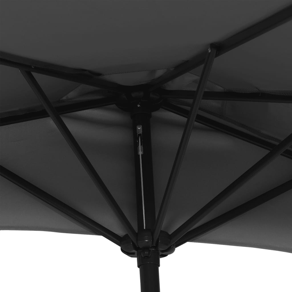 8720286106082_g_en_hd_4 vidaXL Balcony Parasol with Aluminium Pole Black 270x144x222 cm Half - Image 6