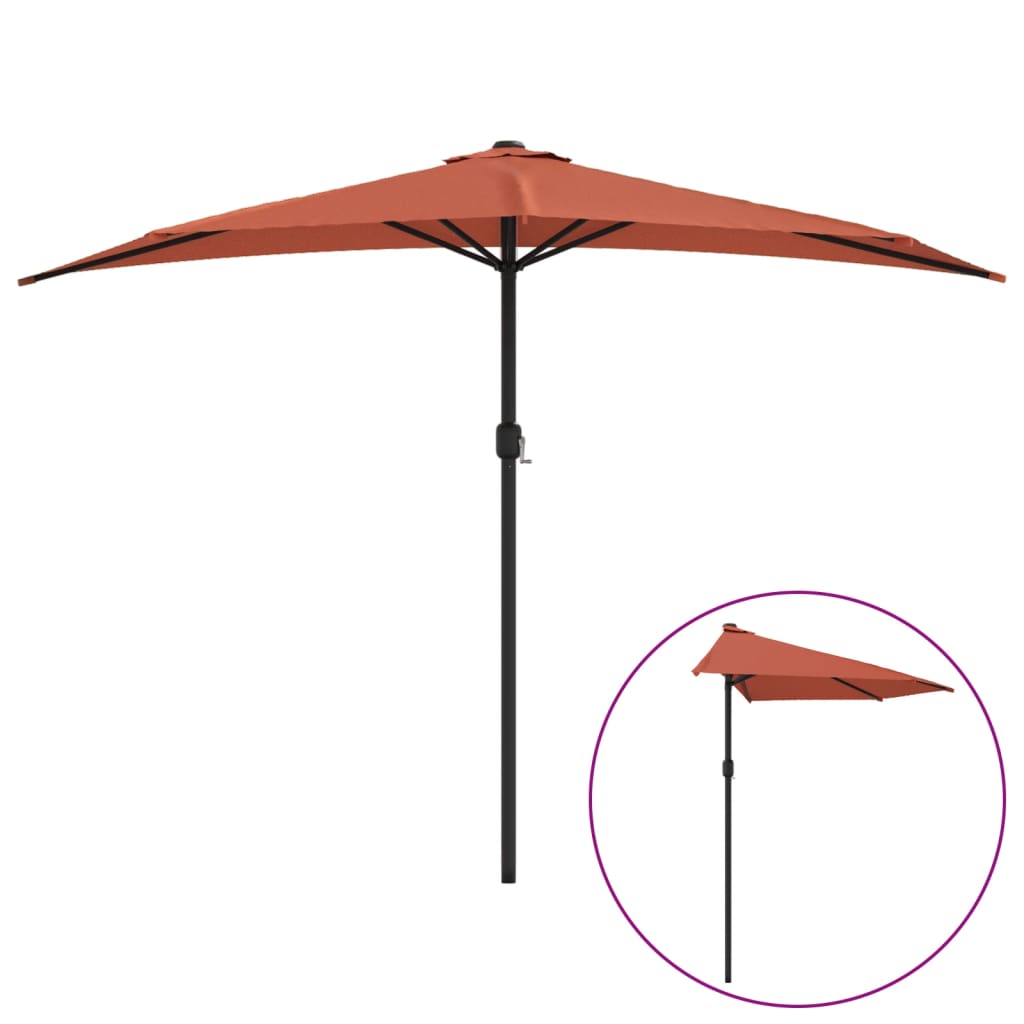 8720286106112_a_en_hd_1 vidaXL Balcony Parasol with Aluminium Pole Terracotta 300x155x223 cm Half - Image 2