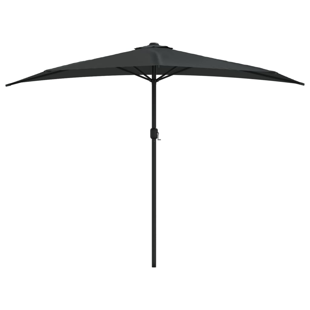 8720286106129_g_en_hd_1 vidaXL Balcony Parasol with Aluminium Pole Black 300x155x223 cm Half - Image 3