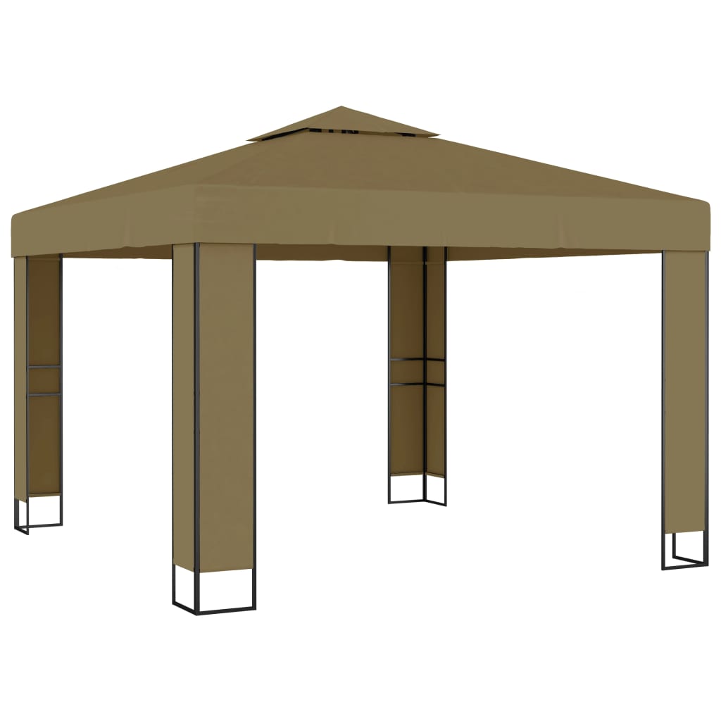 8720286106389_a_en_hd_1 vidaXL Gazebo with Double Roof 3x3x2.7 m Taupe 180 g/m² - Image 2
