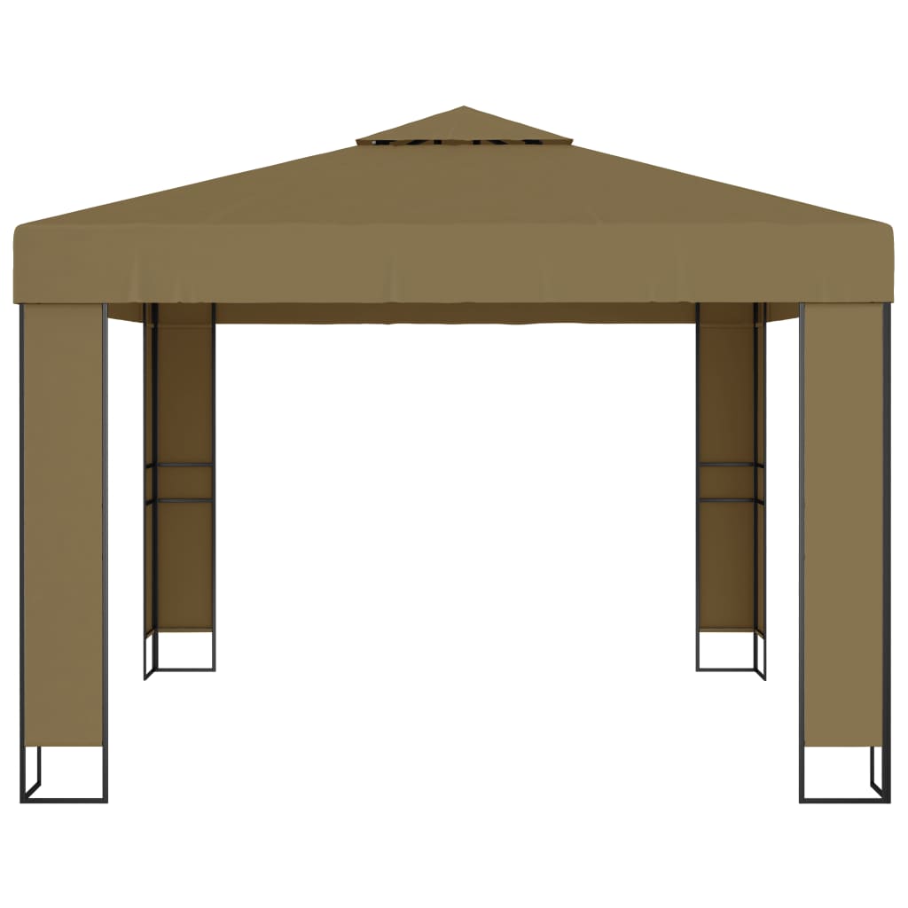 8720286106389_g_en_hd_1 vidaXL Gazebo with Double Roof 3x3x2.7 m Taupe 180 g/m² - Image 3