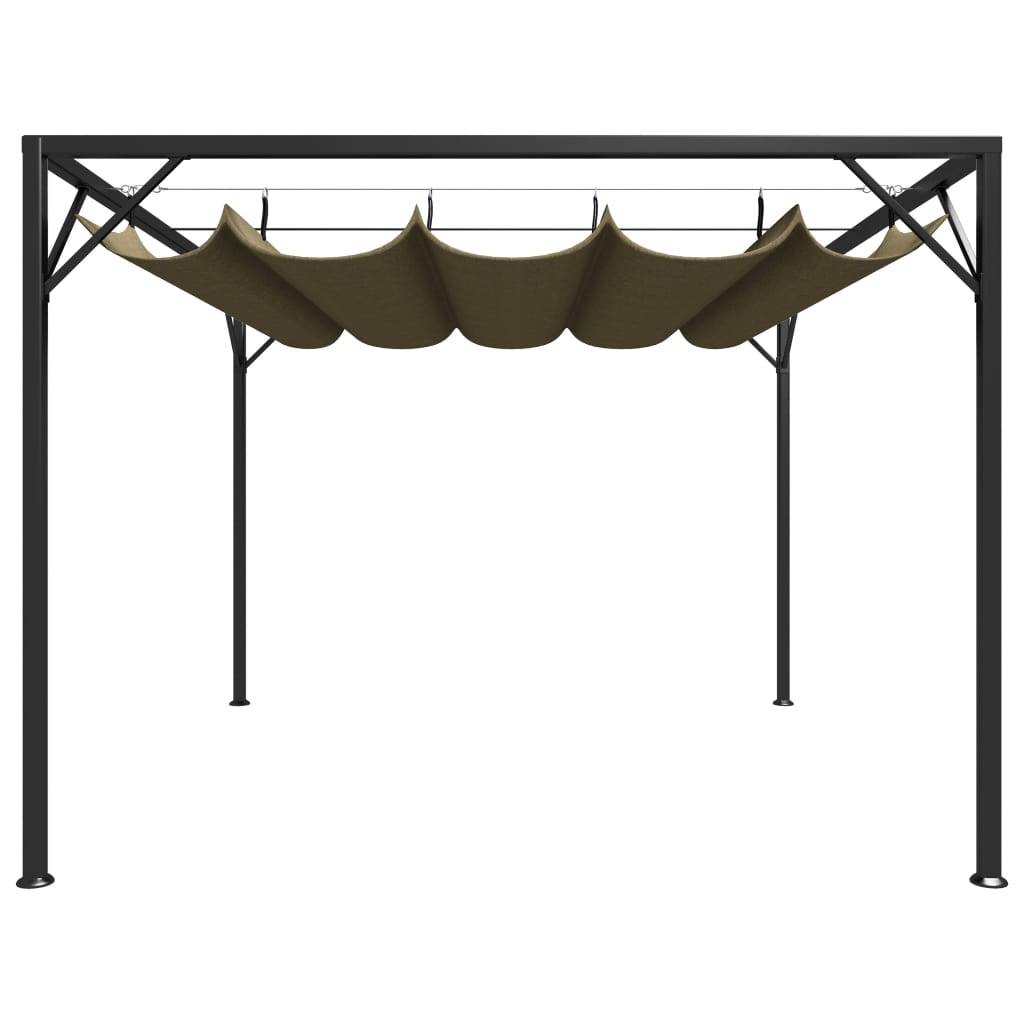 8720286106402_g_en_hd_1 vidaXL Garden Gazebo with Retractable Roof 3x3 m Taupe 180 g/m² - Image 2
