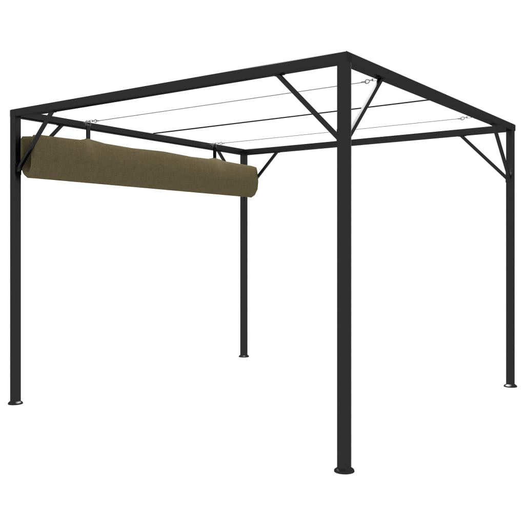 8720286106402_g_en_hd_4 vidaXL Garden Gazebo with Retractable Roof 3x3 m Taupe 180 g/m² - Image 5