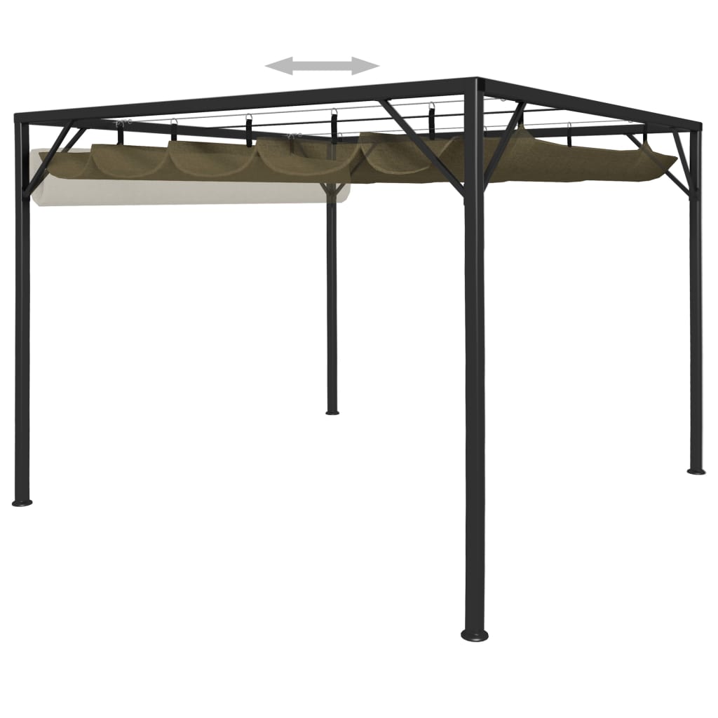 8720286106402_g_en_hd_5 vidaXL Garden Gazebo with Retractable Roof 3x3 m Taupe 180 g/m² - Image 6