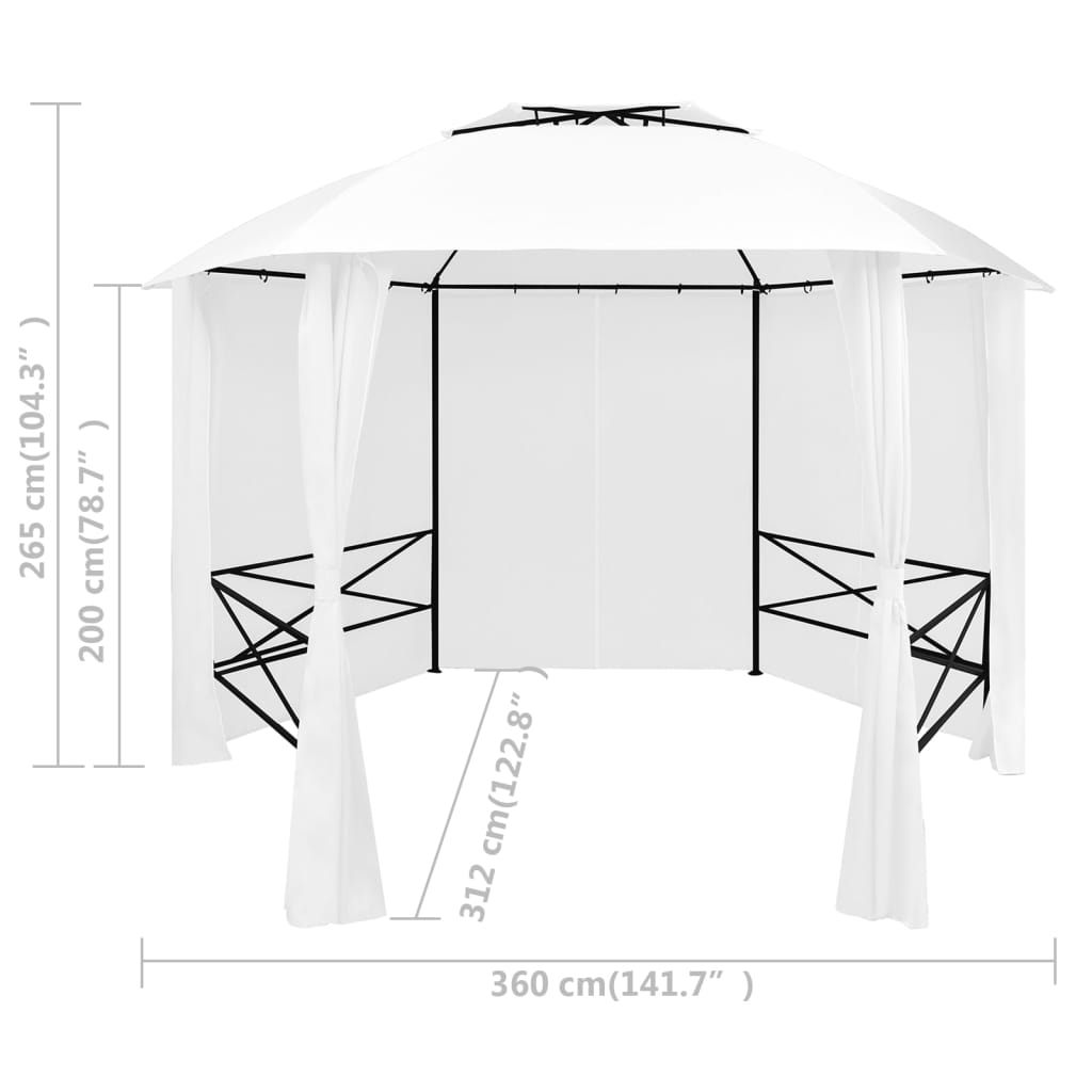 8720286106549_g_en_hd_7 vidaXL Garden Marquee with Curtains 360x312x265 cm White 180 g/m² - Image 8