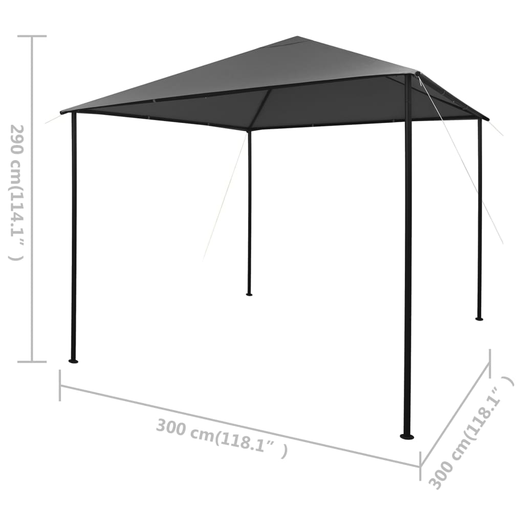 8720286106600_g_en_hd_7 vidaXL Gazebo 3x3 m Anthracite Fabric and Steel 180 g/m² - Image 8
