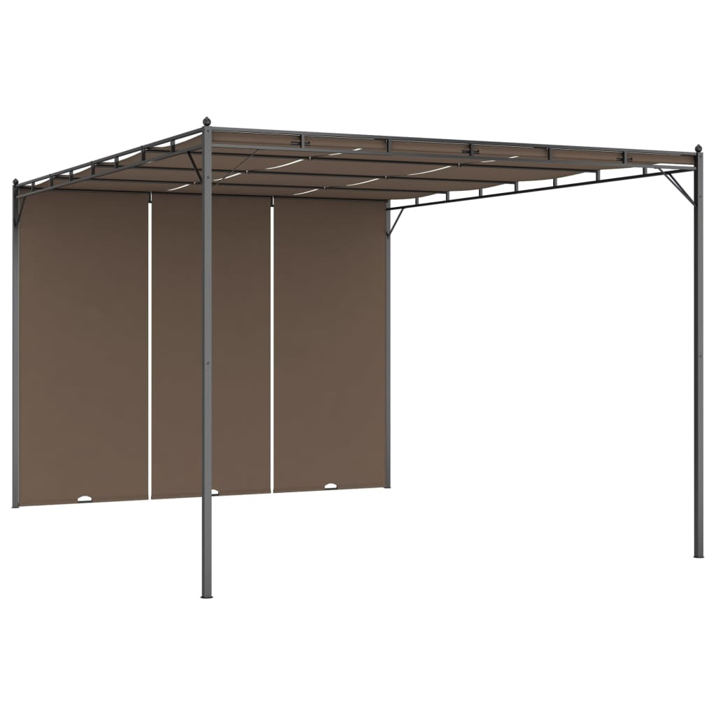 8720286106839_g_en_hd_1 vidaXL Garden Gazebo with Side Curtain 4x3x2.25 m Taupe - Image 2