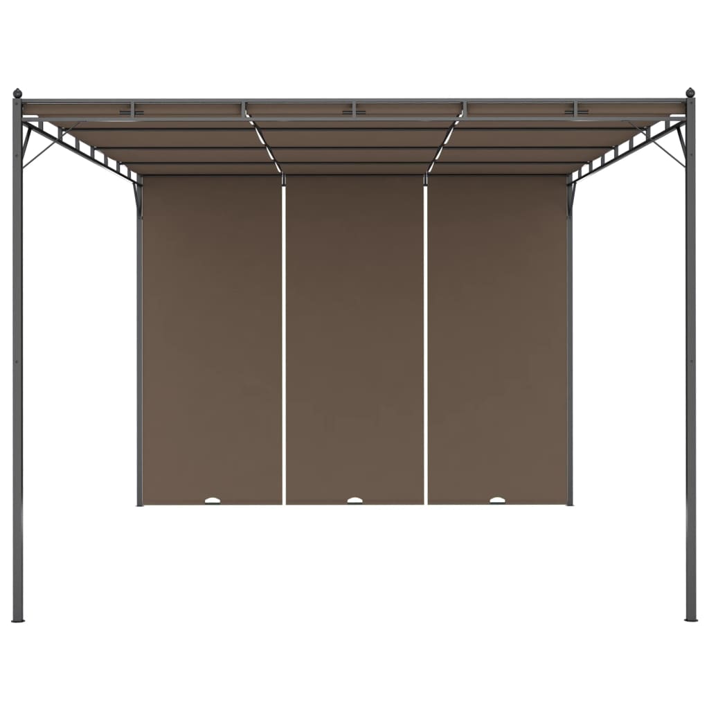 8720286106839_g_en_hd_2 vidaXL Garden Gazebo with Side Curtain 4x3x2.25 m Taupe - Image 3