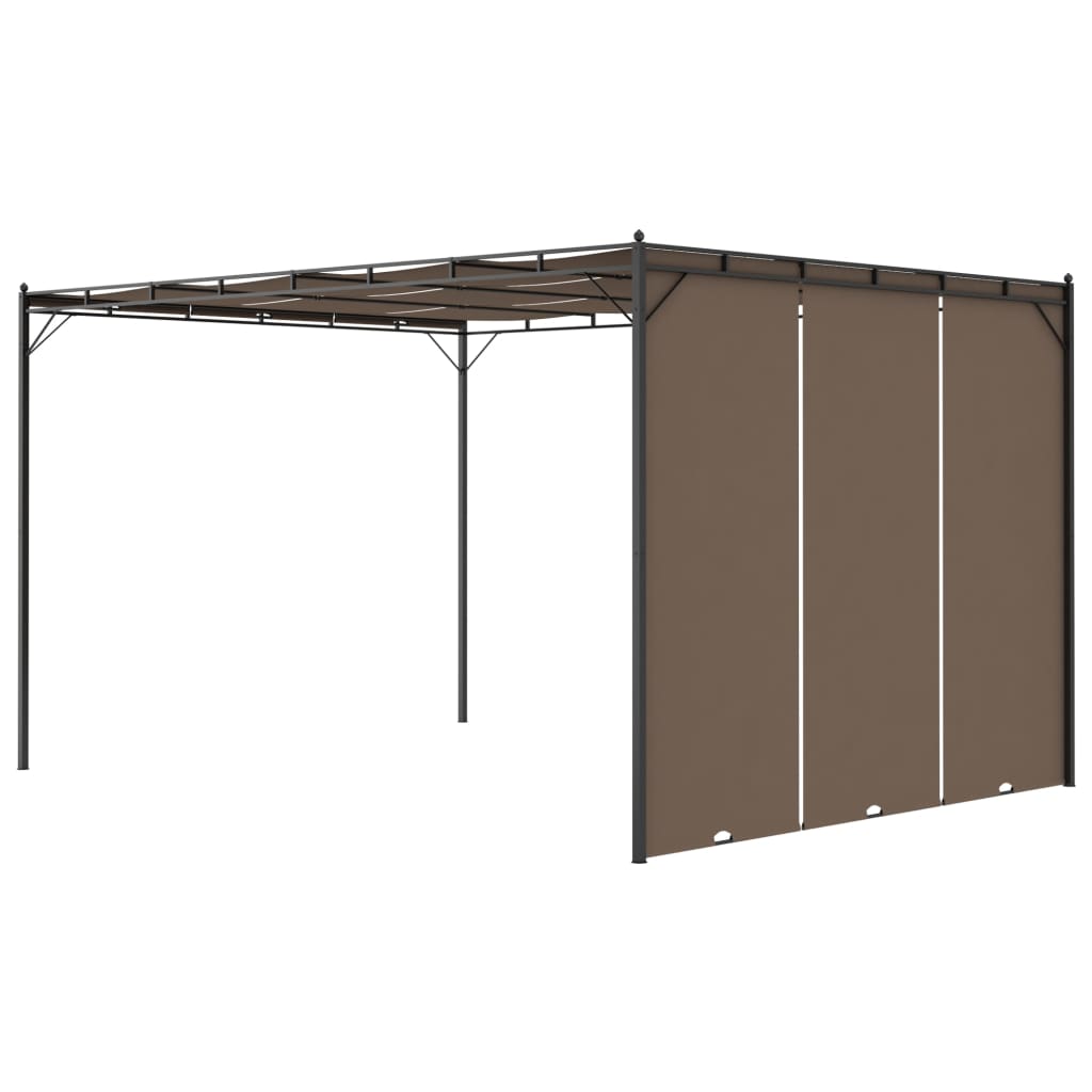 8720286106839_g_en_hd_4 vidaXL Garden Gazebo with Side Curtain 4x3x2.25 m Taupe - Image 5