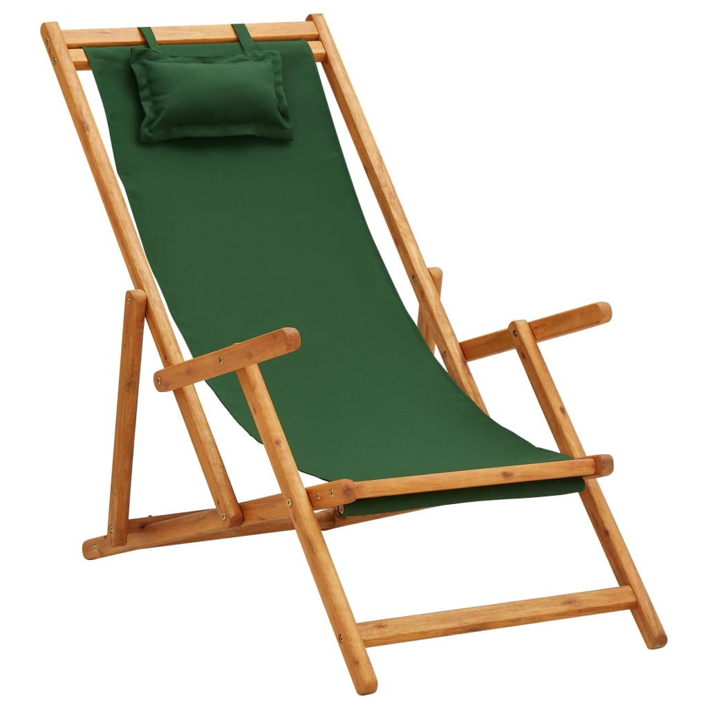 8720286108000_a_en_hd_1 vidaXL Folding Beach Chair Solid Eucalyptus Wood and Fabric Green - Image 1