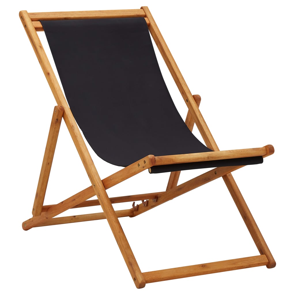 8720286108048_a_en_hd_1 vidaXL Folding Beach Chair Eucalyptus Wood and Fabric Black - Image 1