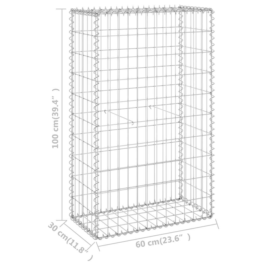 8720286110096_g_en_hd_5 vidaXL Gabion Wall with Covers Galvanised Steel 60x30x100 cm - Image 7