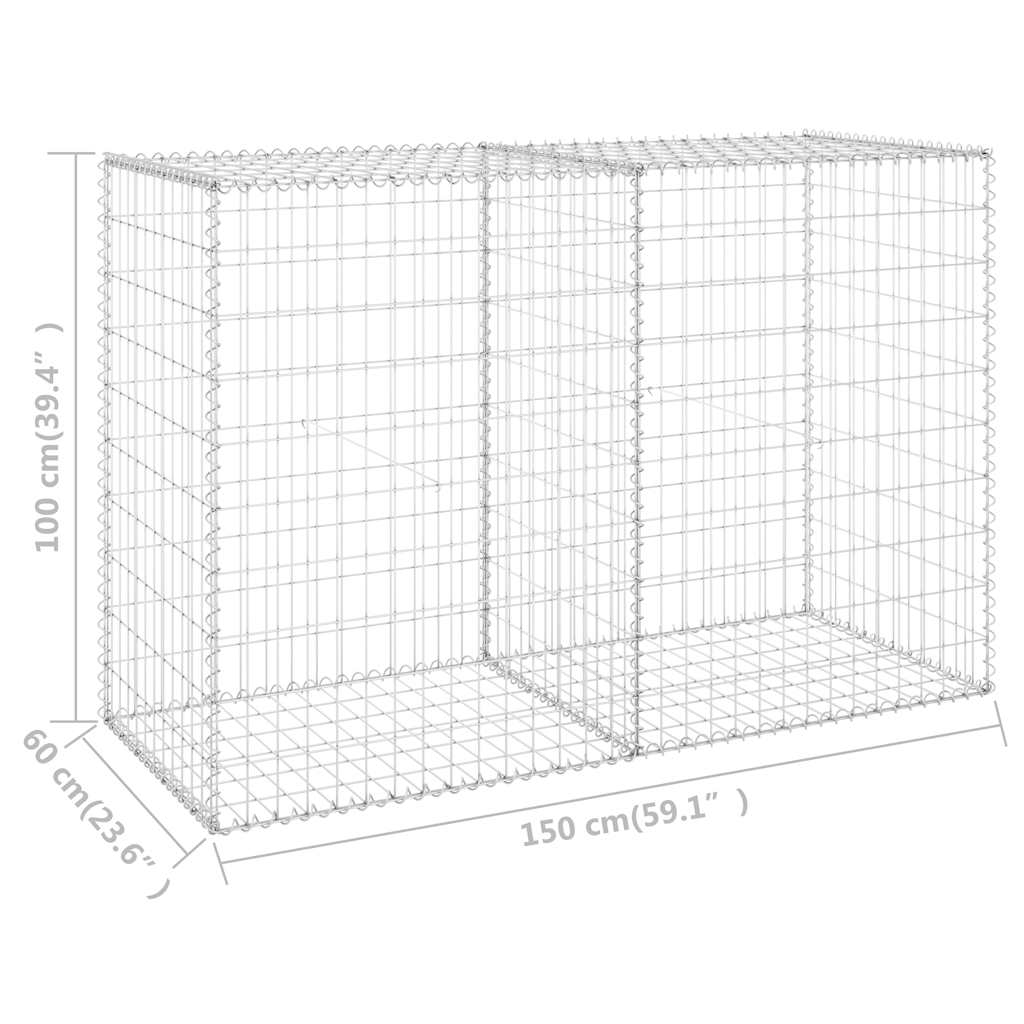 8720286110126_g_en_hd_5 vidaXL Gabion Wall with Covers Galvanised Steel 150x60x100 cm - Image 7