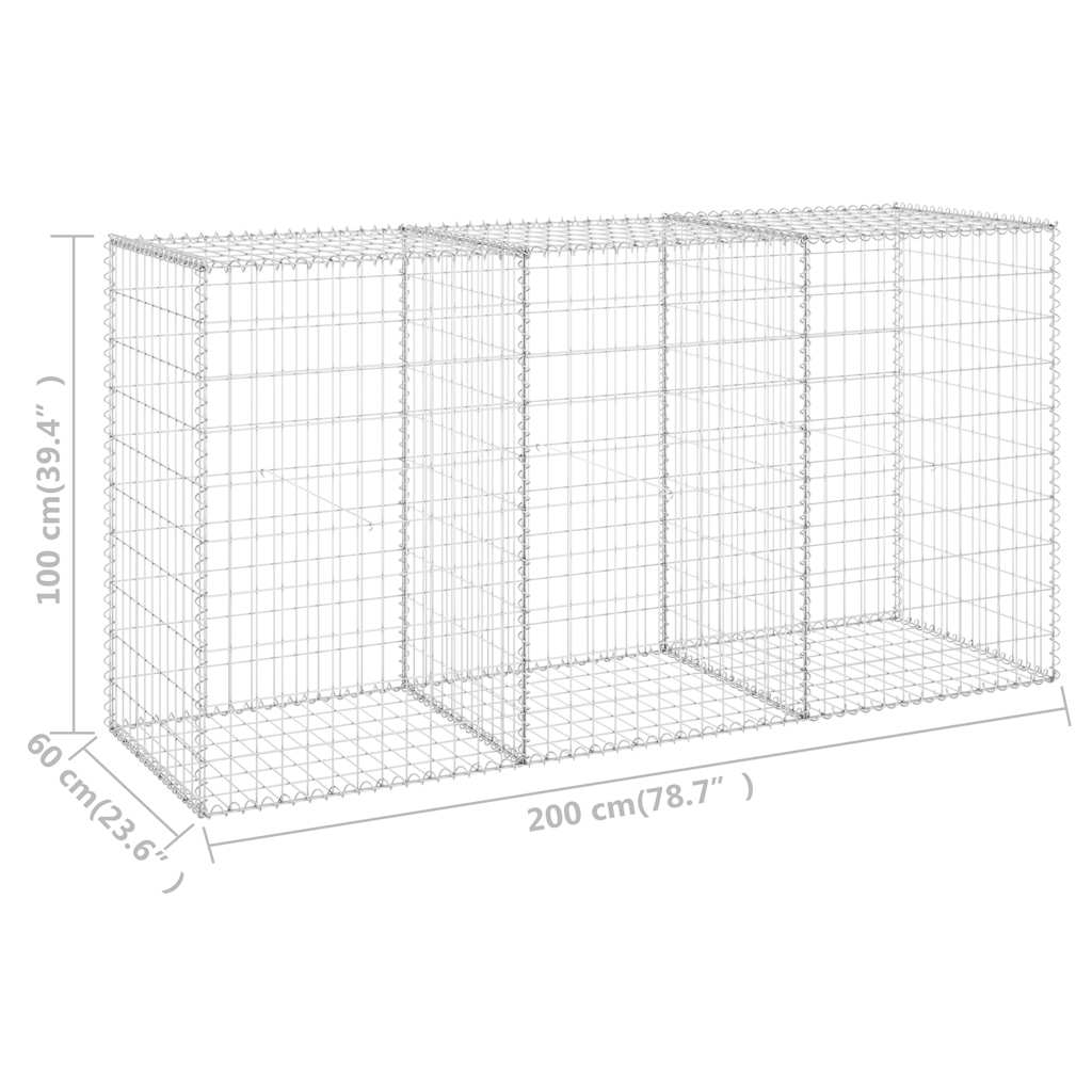 8720286110133_g_en_hd_6 vidaXL Gabion Wall with Covers Galvanised Steel 200x60x100 cm - Image 8
