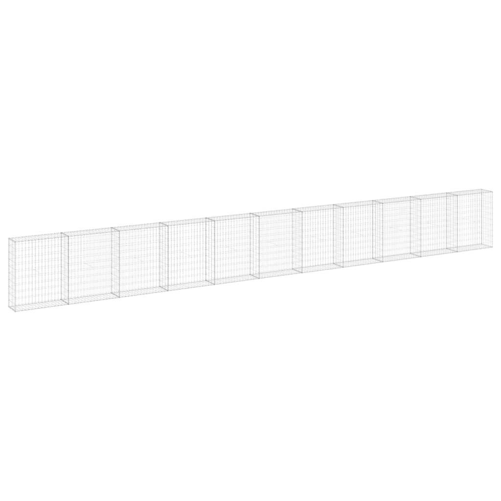 8720286110157_a_en_hd_1 vidaXL Gabion Wall with Covers Galvanised Steel 900x30x100 cm - Image 2
