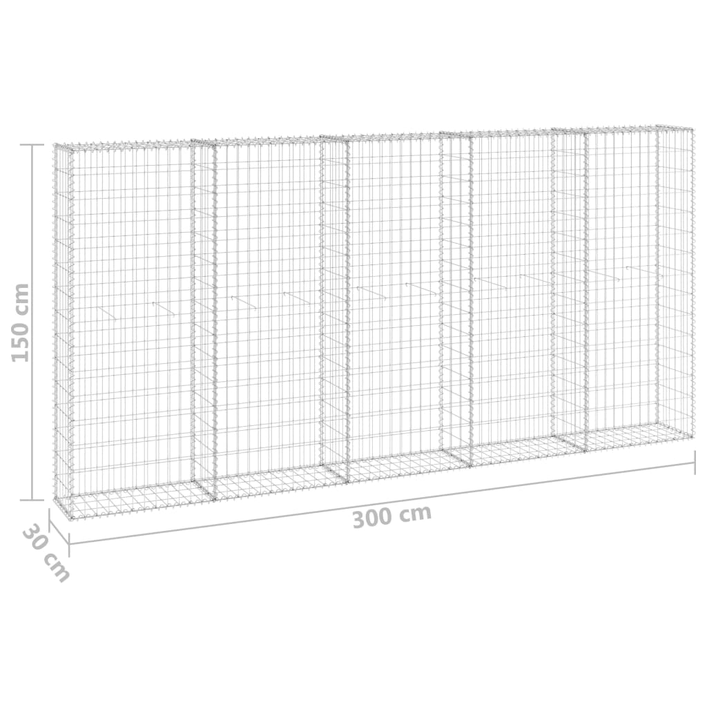 8720286110201_g_en_hd_4 vidaXL Gabion Wall with Covers Galvanised Steel 300x30x150 cm - Image 6