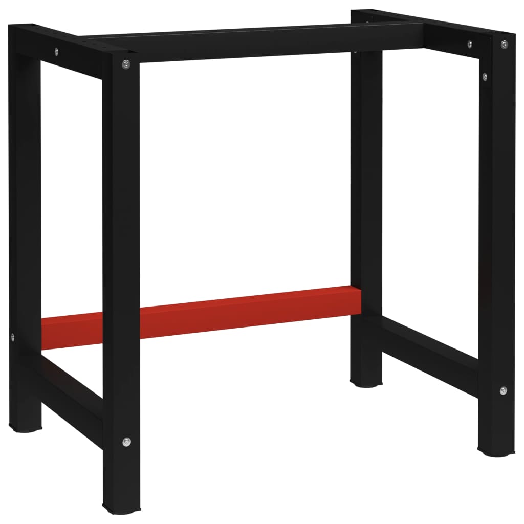 8720286111536_a_en_hd_1 vidaXL Work Bench Frame Metal 80x57x79 cm Black and Red - Image 1