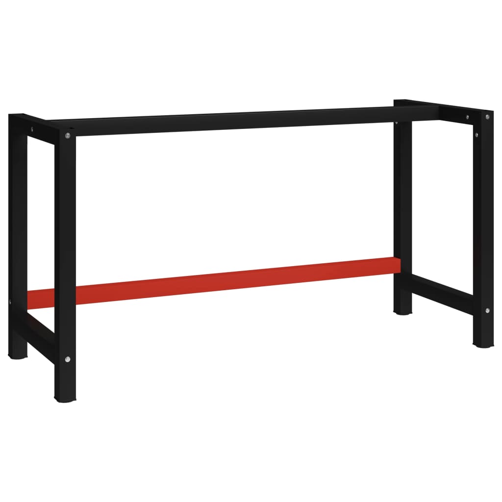 8720286111550_a_en_hd_1 vidaXL Work Bench Frame Metal 150x57x79 cm Black and Red - Image 1