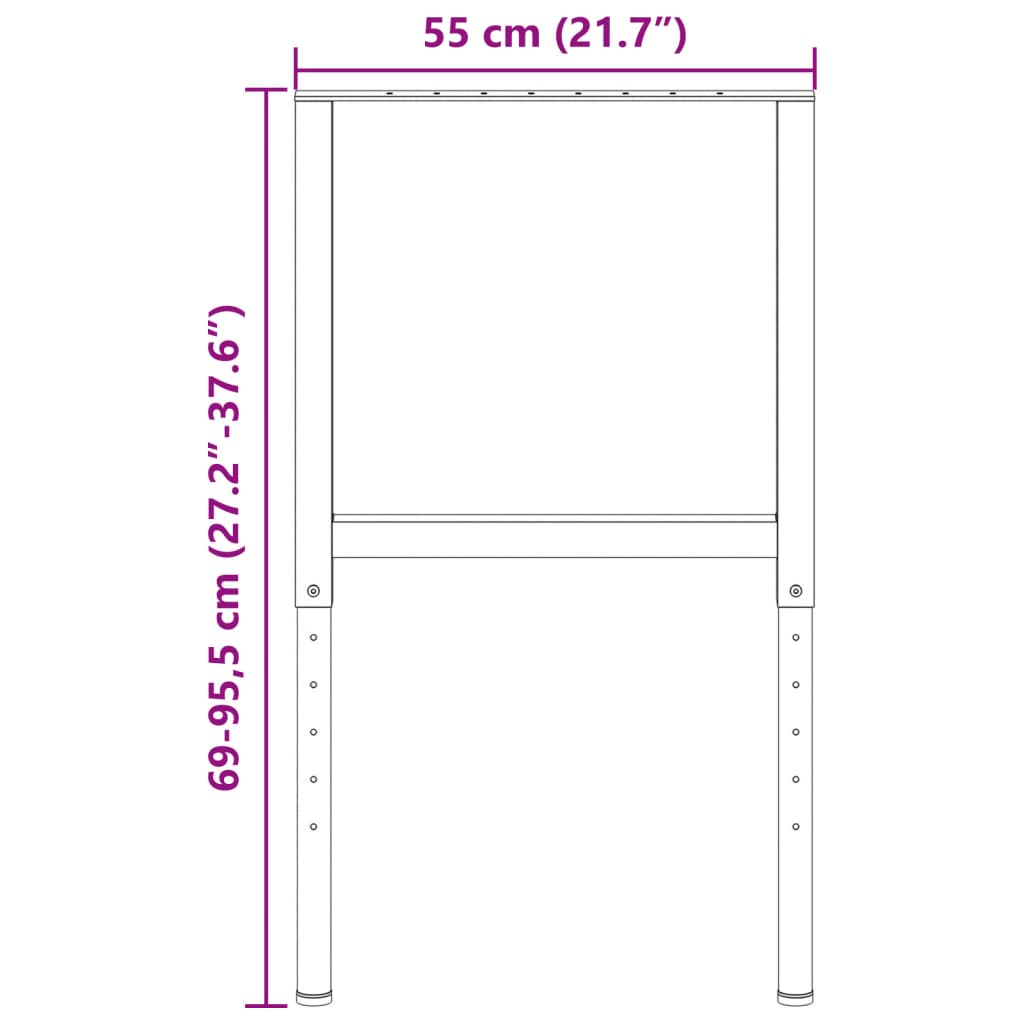 8720286111574_g_en_hd_9 vidaXL Adjustable Work Bench Frames 2 pcs Metal 55x(69-95.5) cm Black - Image 11