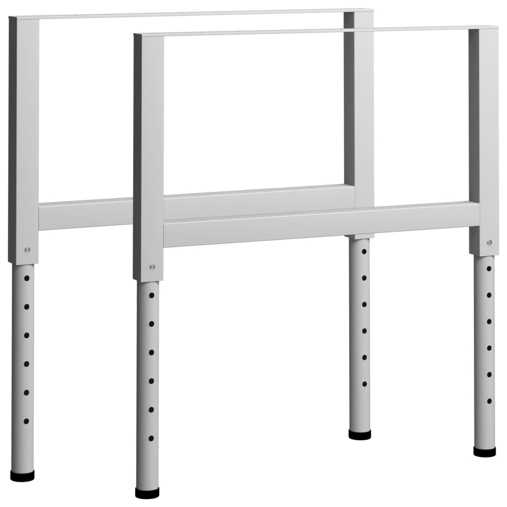 8720286111604_a_en_hd_1 vidaXL Adjustable Work Bench Frames 2 pcs Metal 85x(69-95.5) cm Grey - Image 1
