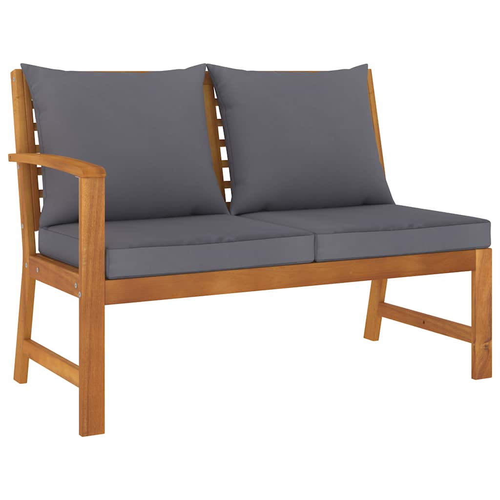 8720286113561_a_en_hd_1 vidaXL Garden Bench 114.5 cm with Dark Grey Cushion Solid Acacia Wood - Image 1
