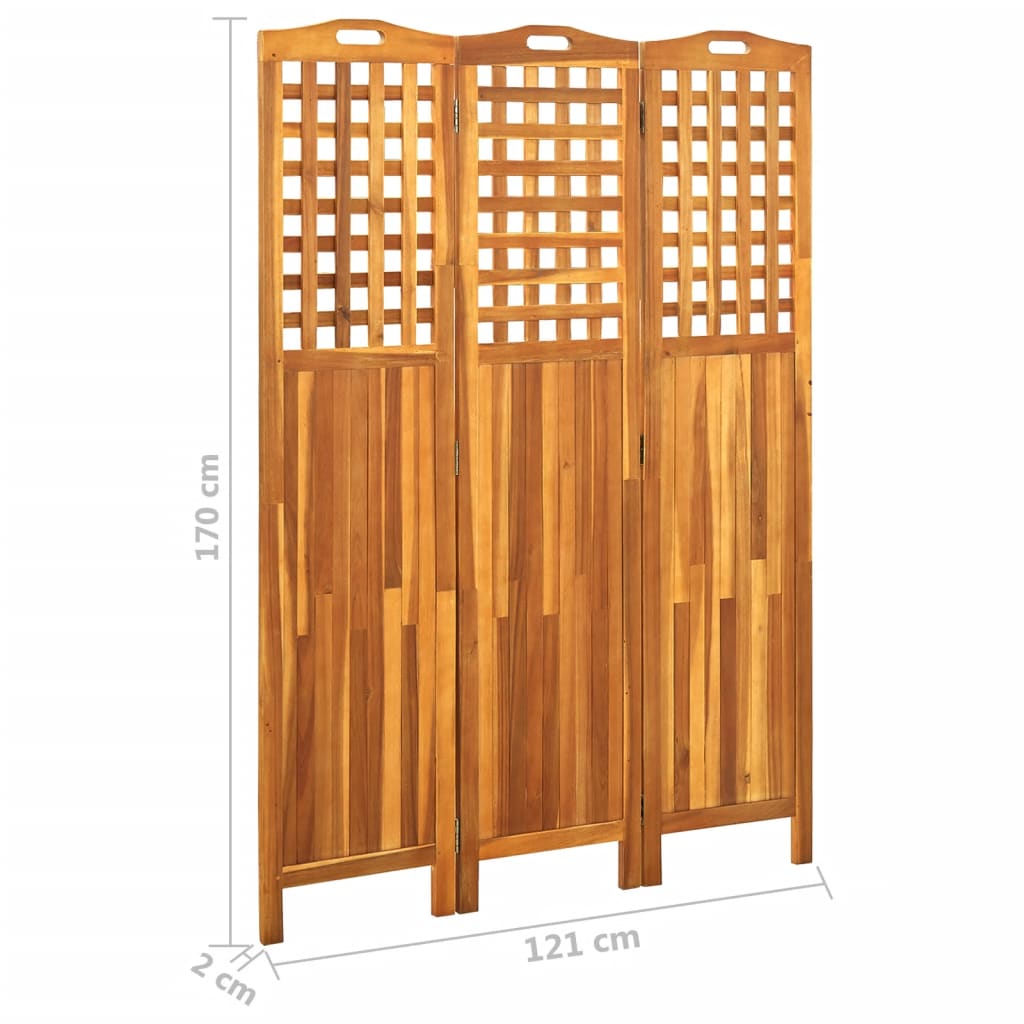 8720286114537_g_en_hd_6 vidaXL 3-Panel Room Divider 121x2x170 cm Solid Acacia Wood - Image 7