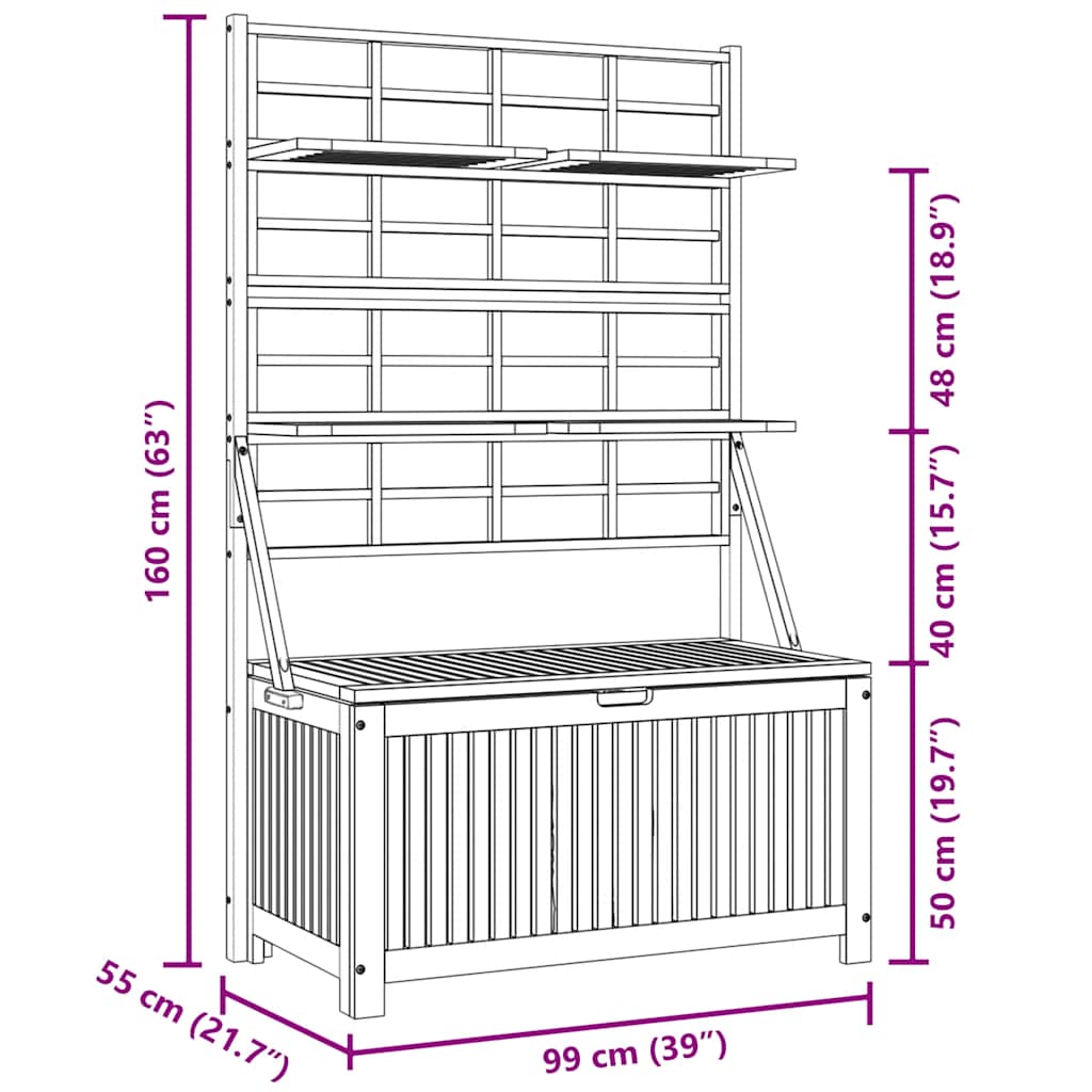 8720286114575_g_en_hd_7 vidaXL Storage Box with Trellis Grey 99x55x160 cm Solid Acacia Wood - Image 9