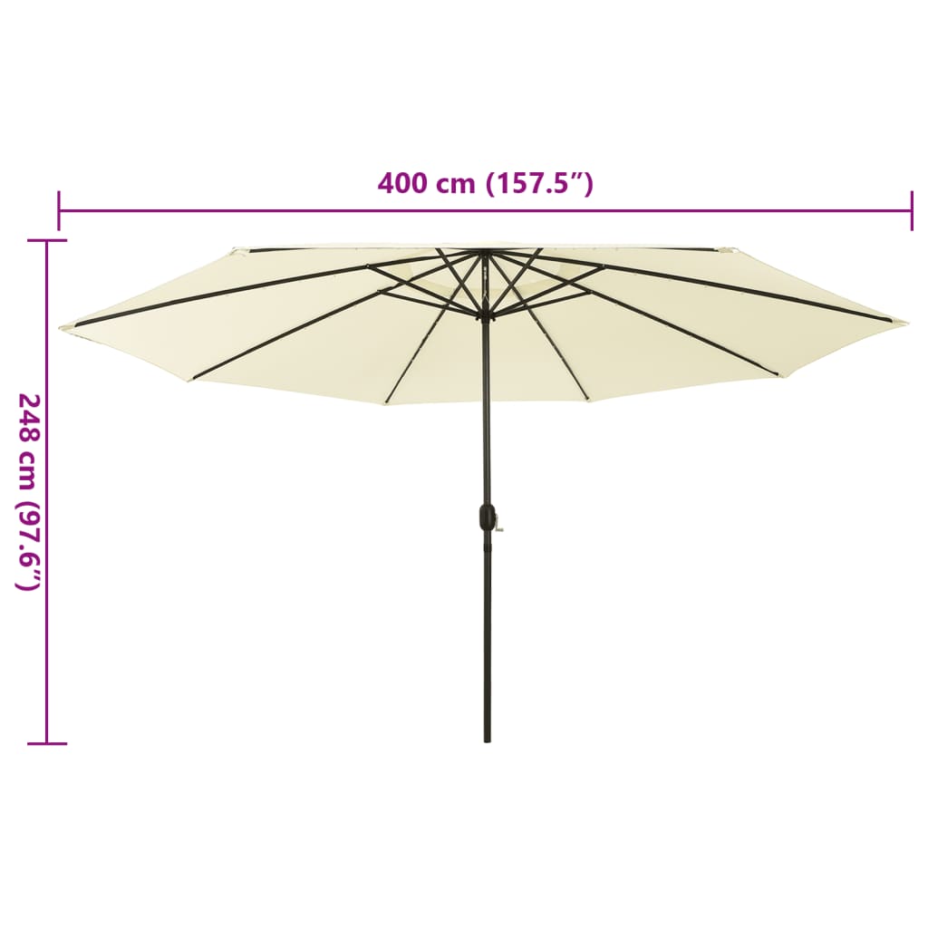 8720286115060_g_en_hd_6 vidaXL Garden Parasol with LED Lights 400 cm Sand - Image 7