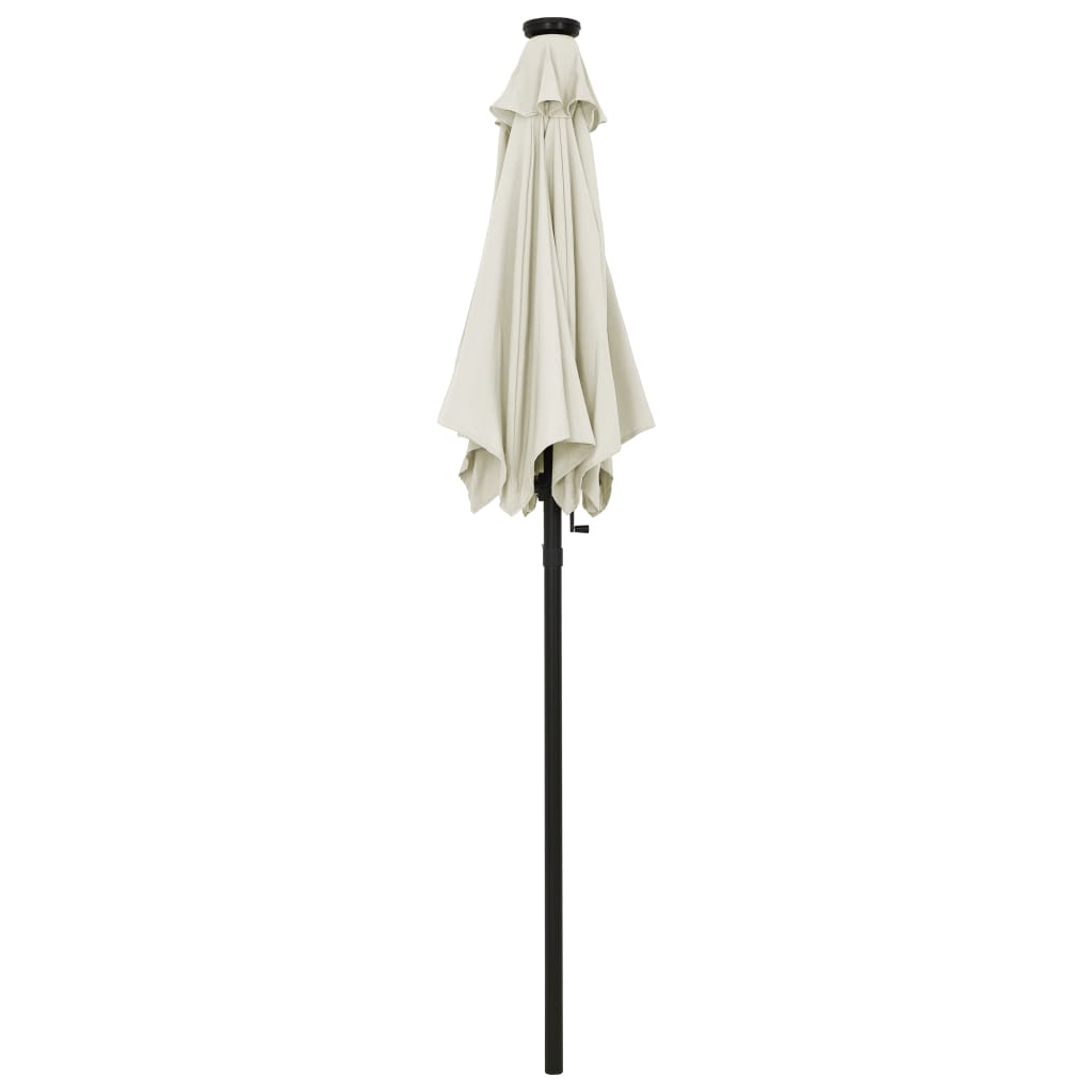 8720286115466_g_en_hd_2 vidaXL Garden Parasol with LED Lights Sand 200x211 cm Aluminium - Image 3