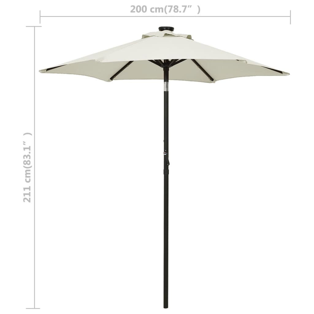 8720286115466_g_en_hd_8 vidaXL Garden Parasol with LED Lights Sand 200x211 cm Aluminium - Image 9