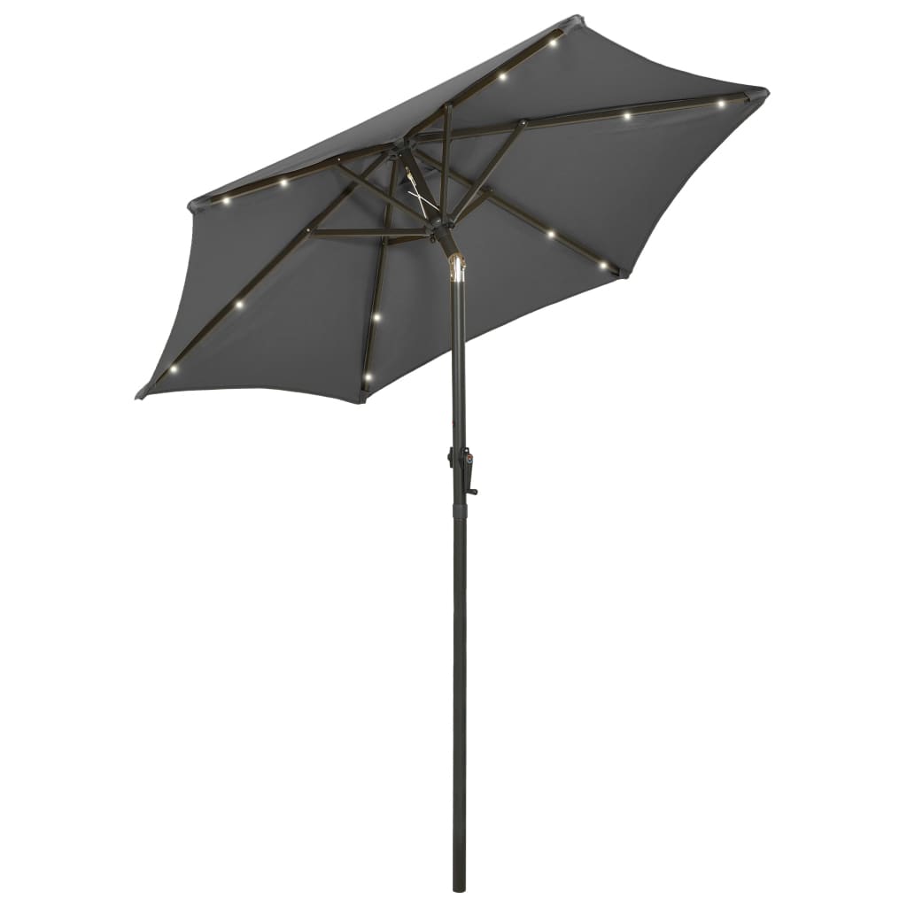 8720286115480_g_en_hd_1 vidaXL Garden Parasol with LED Lights Anthracite 200x211 cm Aluminium - Image 2