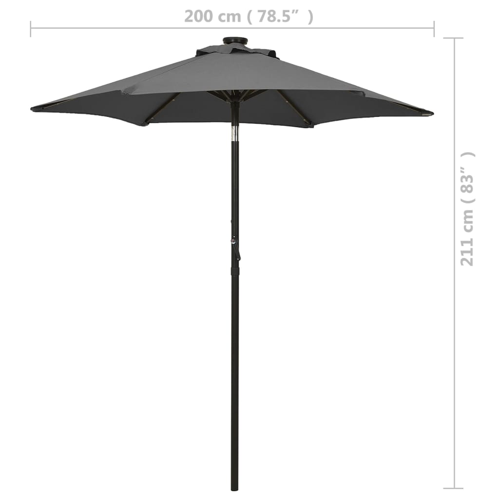 8720286115480_g_en_hd_8 vidaXL Garden Parasol with LED Lights Anthracite 200x211 cm Aluminium - Image 9