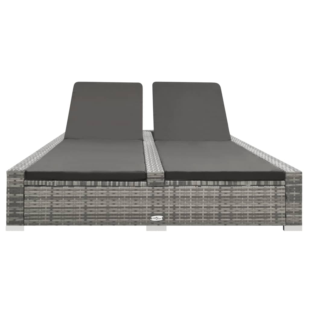 8720286116210_g_en_hd_1 vidaXL Double Sun Lounger Poly Rattan Grey - Image 2
