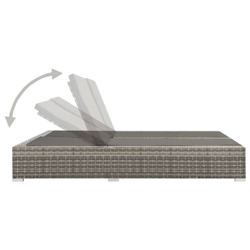 8720286116210_g_en_hd_2 vidaXL Double Sun Lounger Poly Rattan Grey - Image 3