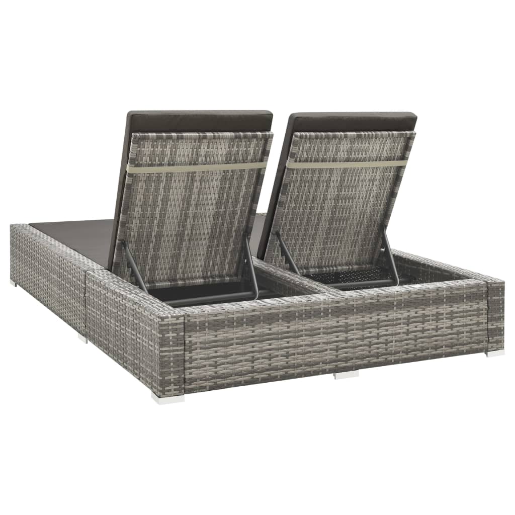 8720286116210_g_en_hd_3 vidaXL Double Sun Lounger Poly Rattan Grey - Image 4