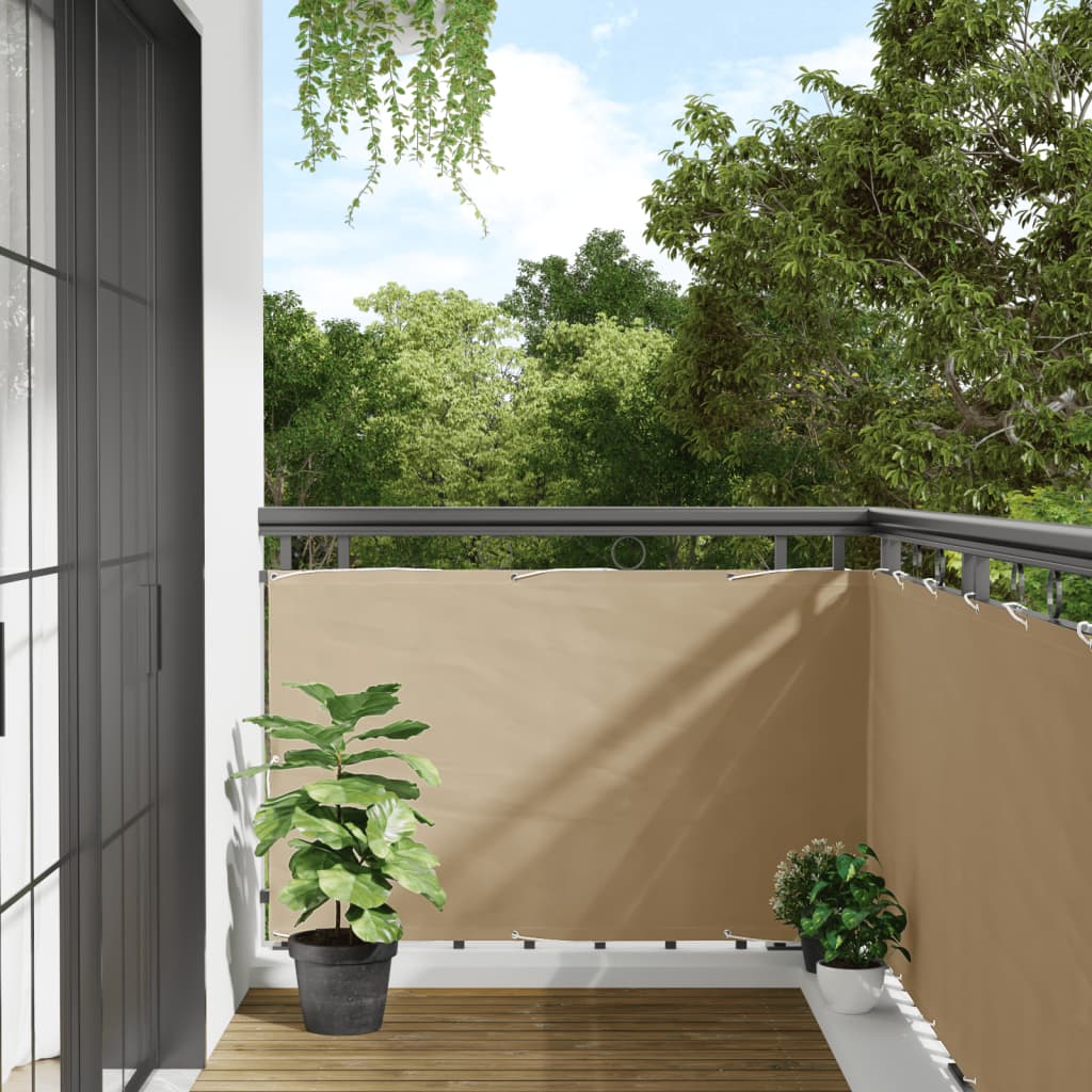 8720286117538_m_en_hd_1 vidaXL Balcony Screen Beige 90x300 cm Oxford Fabric - Image 1