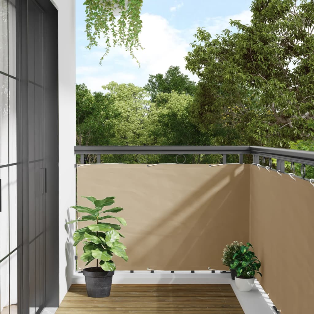 8720286117552_m_en_hd_1 vidaXL Balcony Screen Beige 90x500 cm Oxford Fabric - Image 1