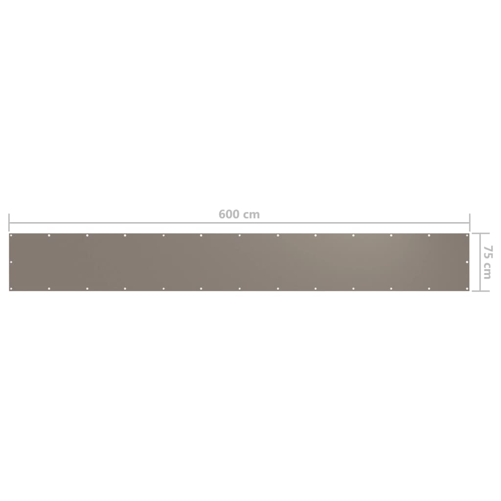 8720286117880_g_en_hd_4 vidaXL Balcony Screen Taupe 75x600 cm Oxford Fabric - Image 5