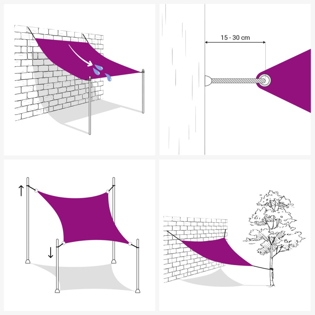 8720286120668_g_en_hd_3 vidaXL Sunshade Sail Oxford Fabric Rectangular 3x4 m White - Image 5