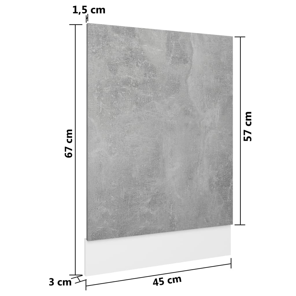 8720286133484_g_en_hd_4 vidaXL Dishwasher Panel Concrete Grey 45x3x67 cm Engineered Wood - Image 6
