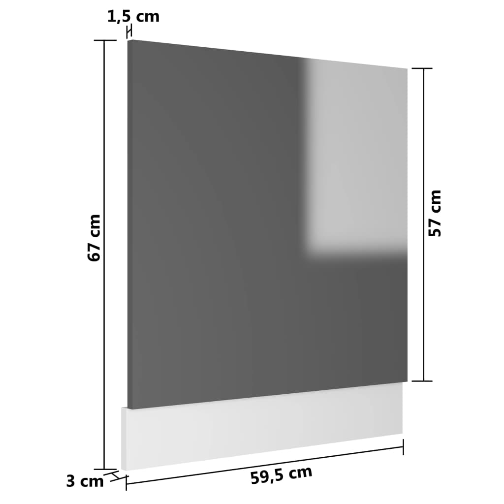 8720286133590_g_en_hd_4 vidaXL Dishwasher Panel Lyon High Gloss Grey 59.5x3x67 cm Engineered Wood - Image 6