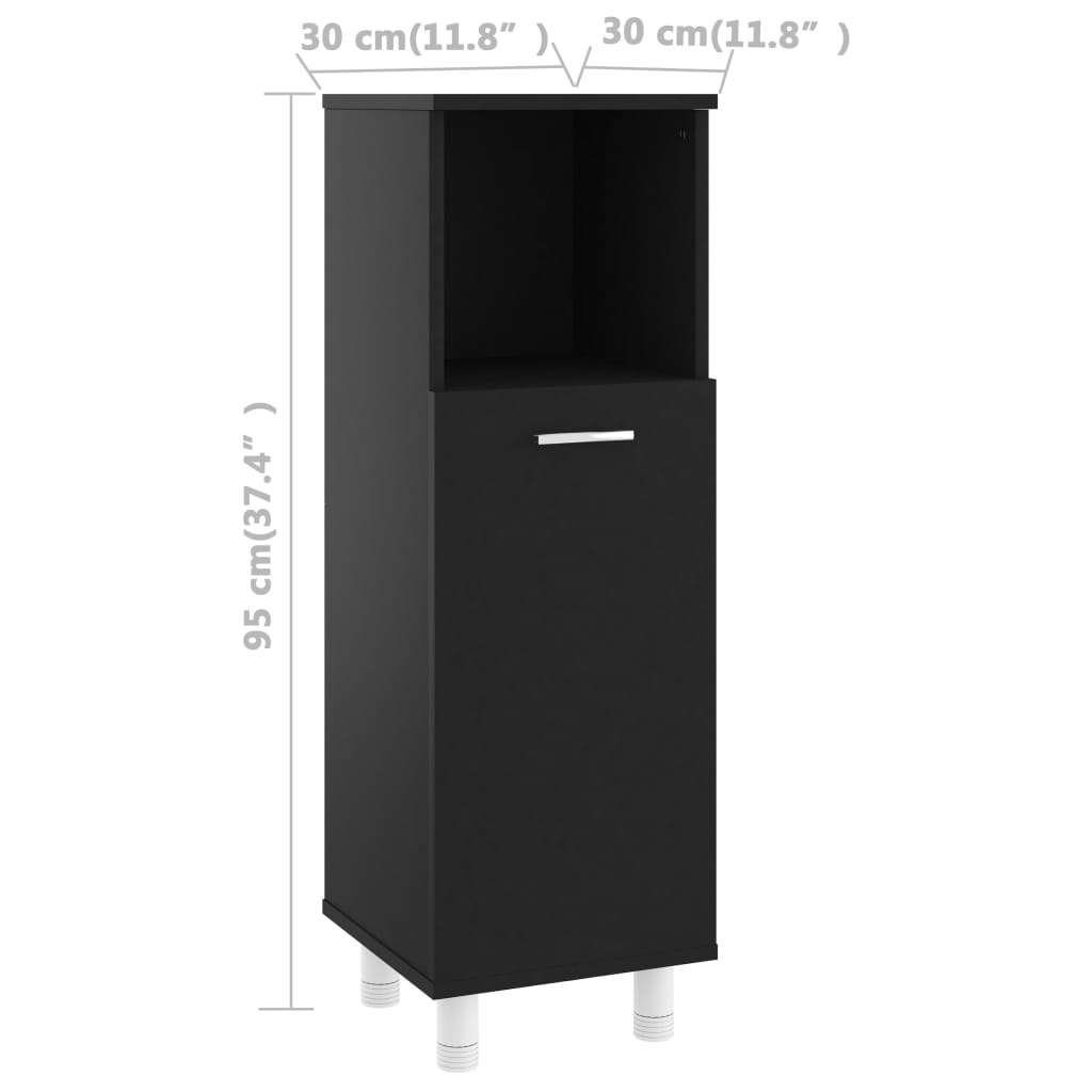 8720286133613_g_en_hd_5 vidaXL Bathroom Cabinet Black 30x30x95 cm Engineered Wood - Image 7