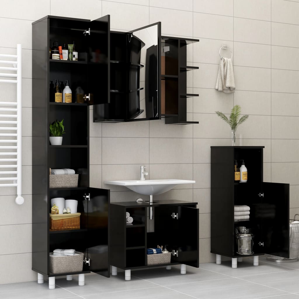 8720286133613_g_en_hd_7 vidaXL Bathroom Cabinet Black 30x30x95 cm Engineered Wood - Image 9